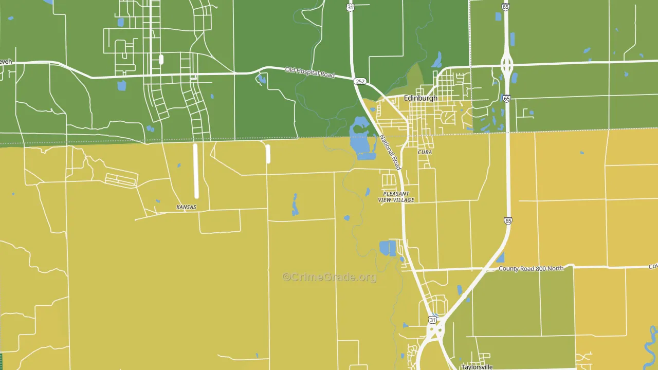 Pleasant View Village, IN Map of Vehicle Theft Rates