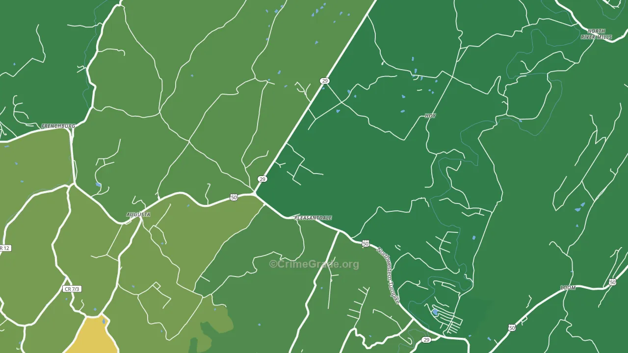 Pleasantdale, WV Map of Vehicle Theft Rates