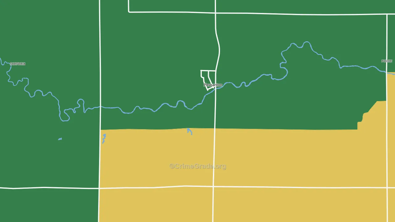 Pleasanton, NE Map of Vehicle Theft Rates
