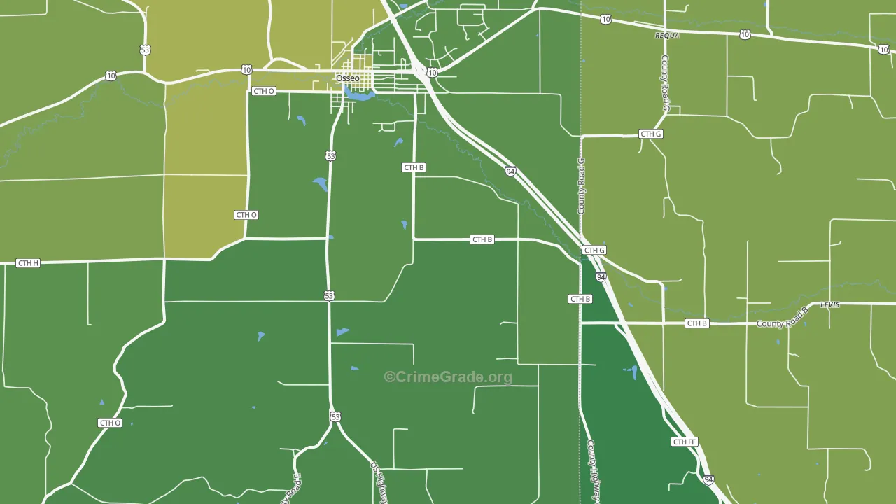 Pleasantville, WI Map of Vehicle Theft Rates