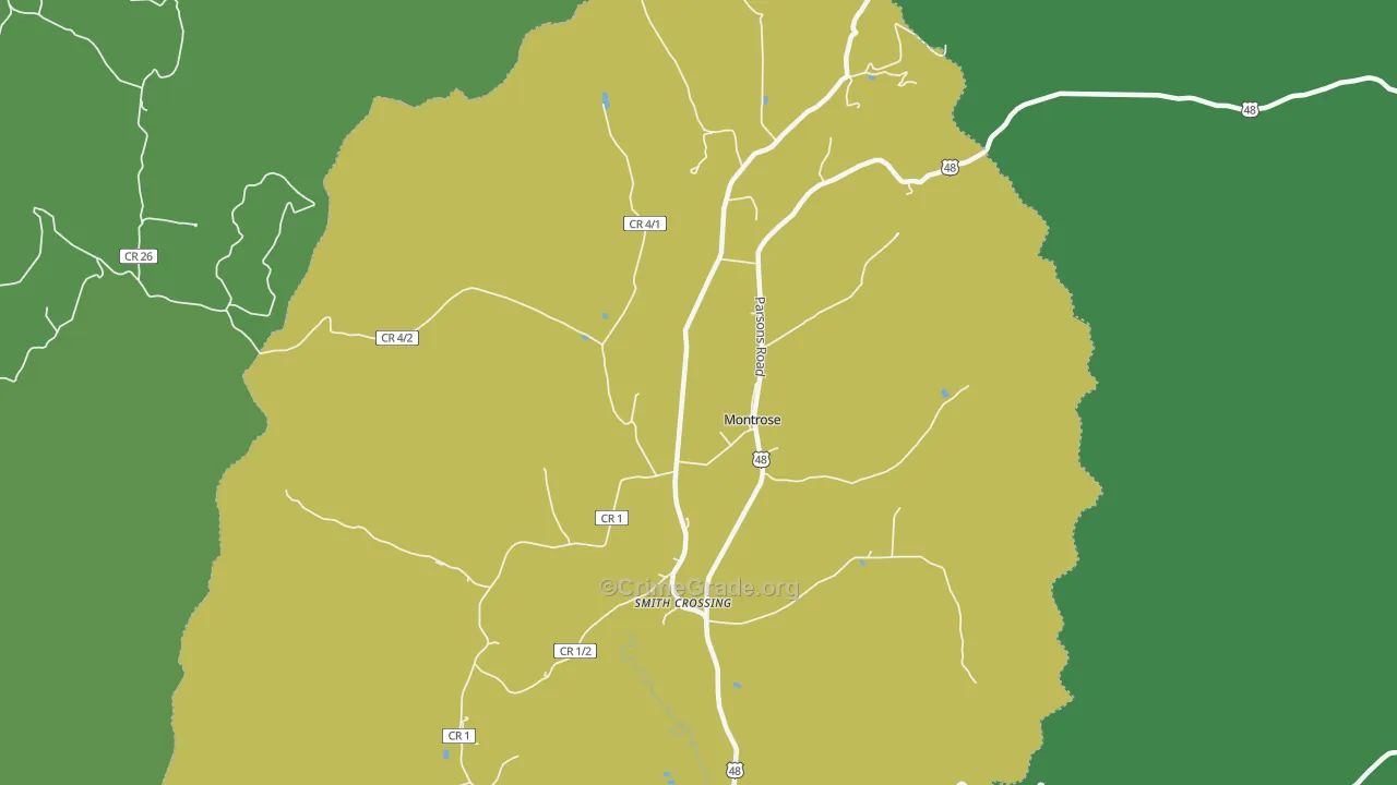 Pleasure Valley, WV Map of Vehicle Theft Rates