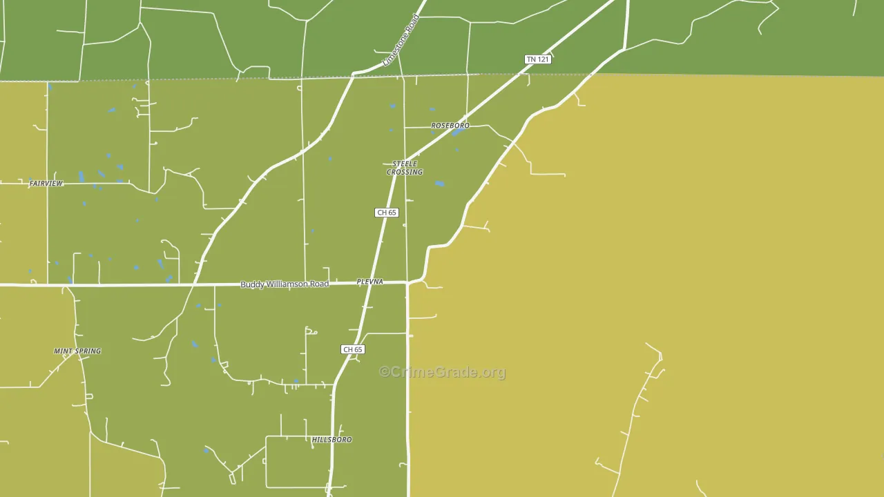 Plevna, AL Map of Vehicle Theft Rates