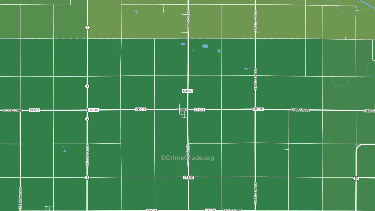Plover, IA Map of Vehicle Theft Rates