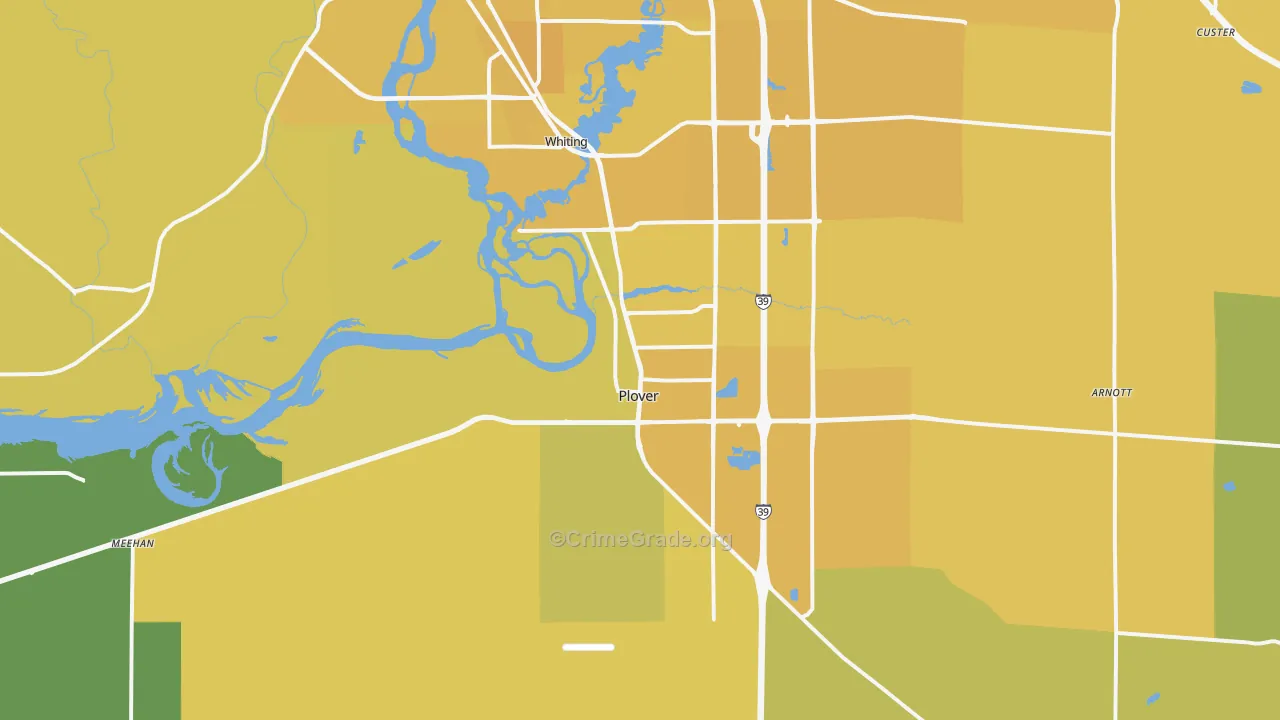 Plover, WI Map of Vehicle Theft Rates