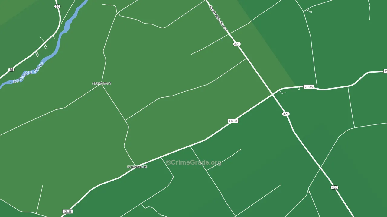 Plumbrook, NY Map of Vehicle Theft Rates