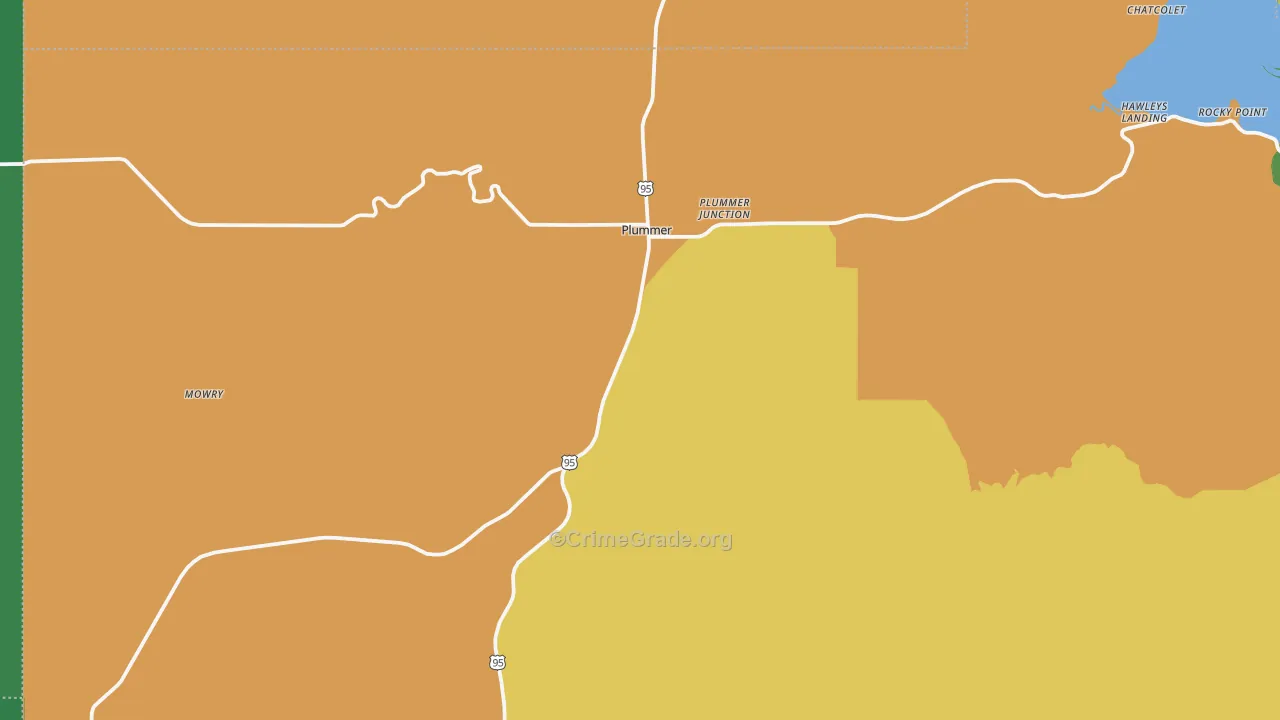 Plummer, ID Map of Vehicle Theft Rates