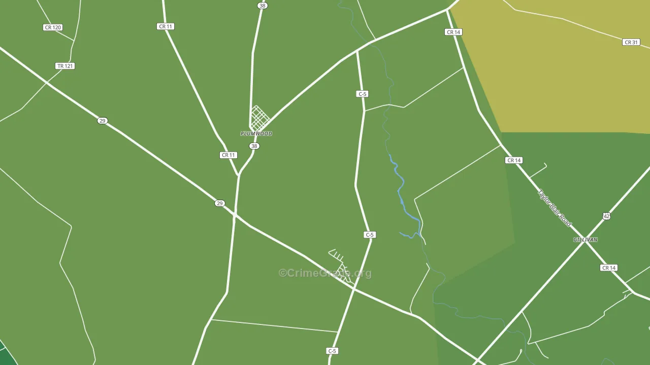Plumwood, OH Map of Vehicle Theft Rates