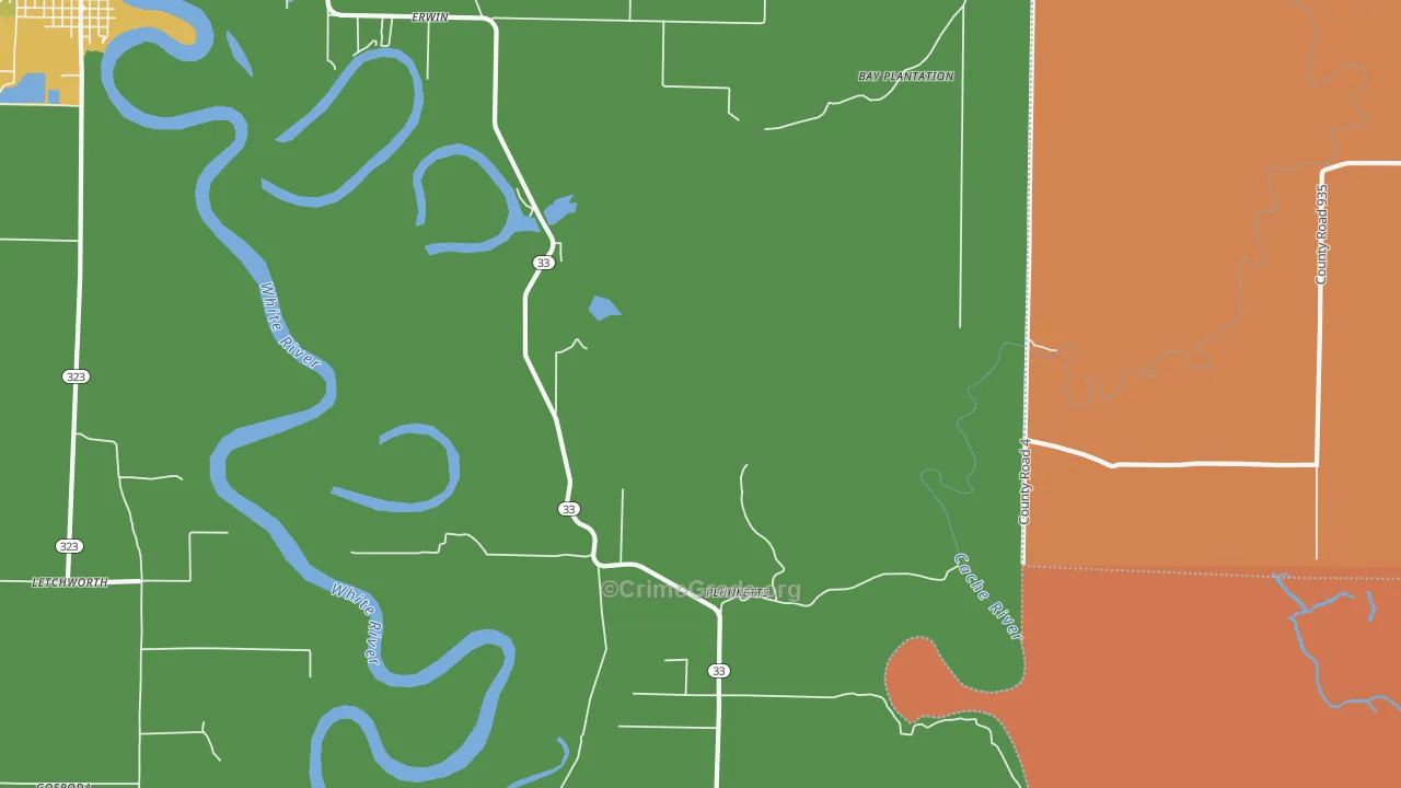 Plunketts, AR Map of Vehicle Theft Rates