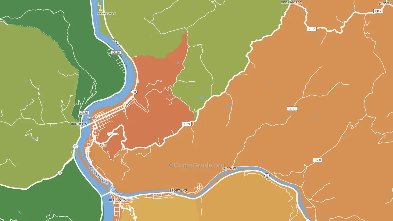Pluto, WV Map of Vehicle Theft Rates