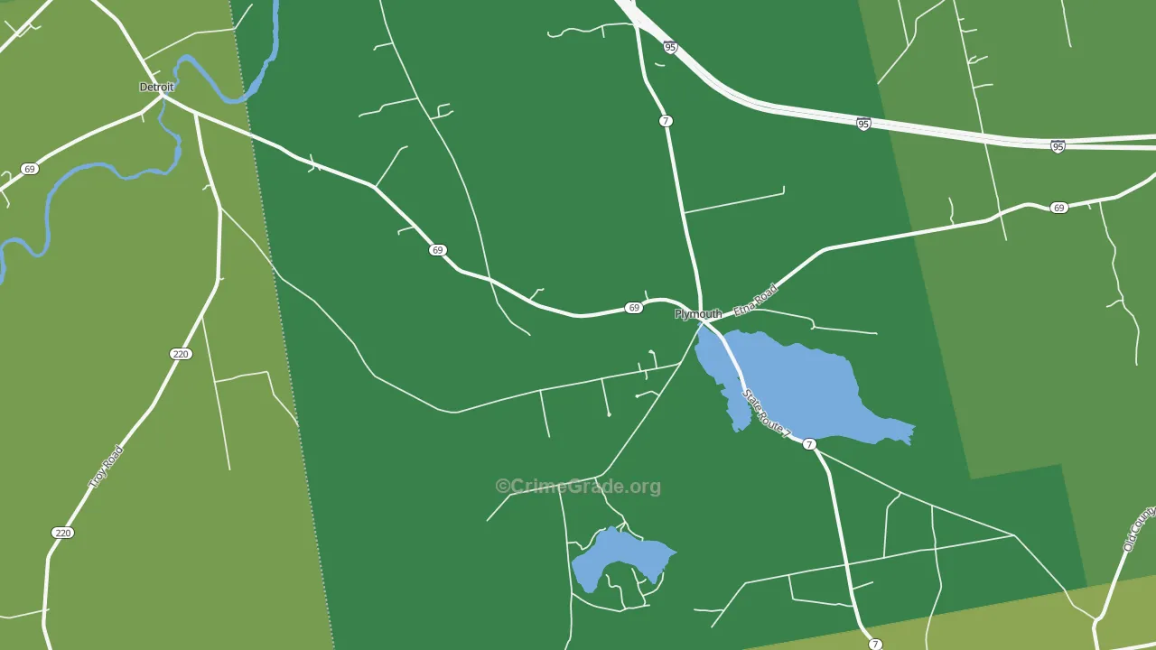 Plymouth, ME Map of Vehicle Theft Rates