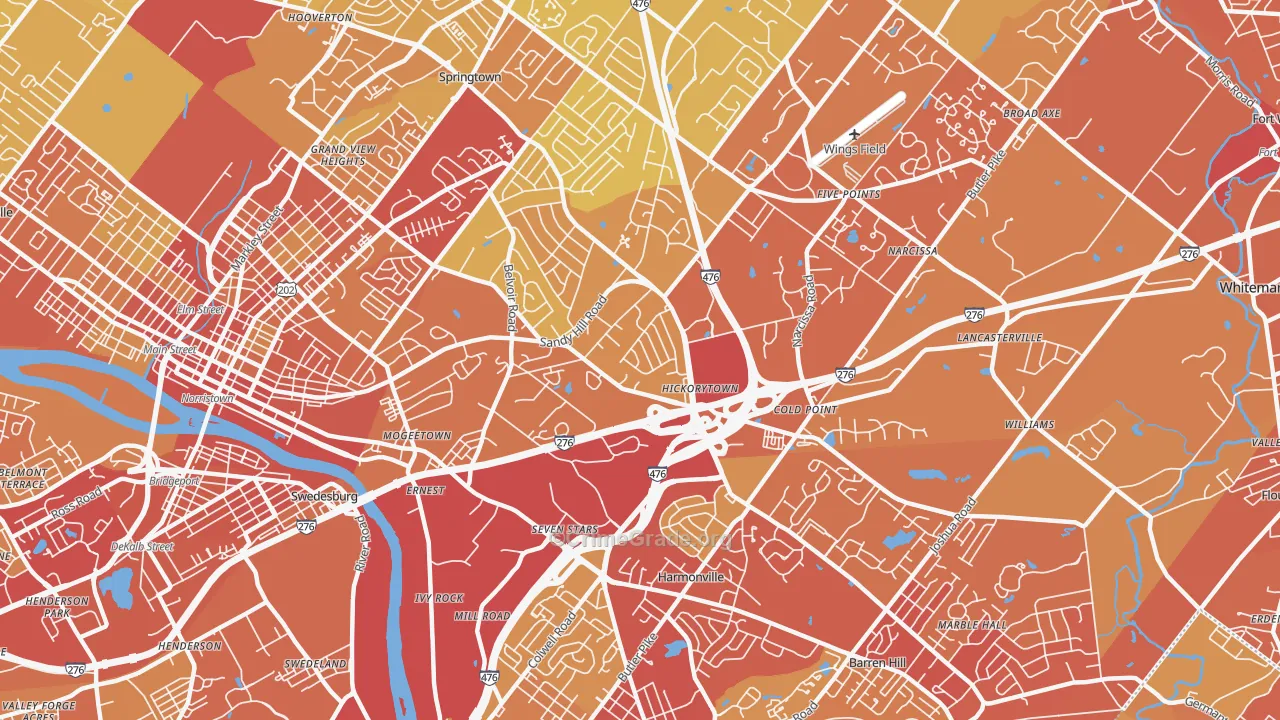 Plymouth Meeting, PA Map of Vehicle Theft Rates