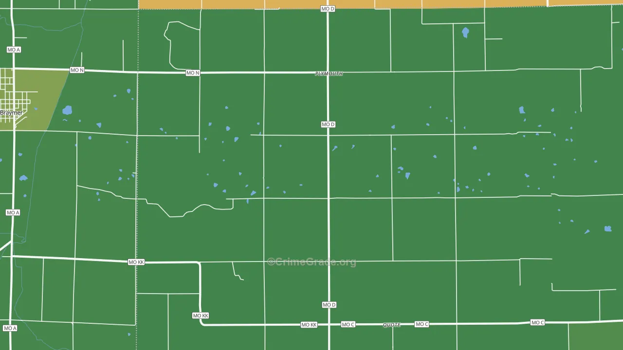 Plymouth, MO Map of Vehicle Theft Rates