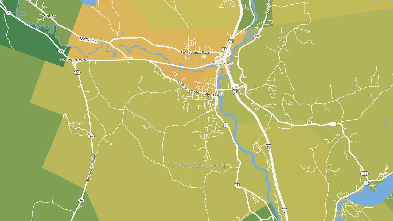 Plymouth, NH Map of Vehicle Theft Rates