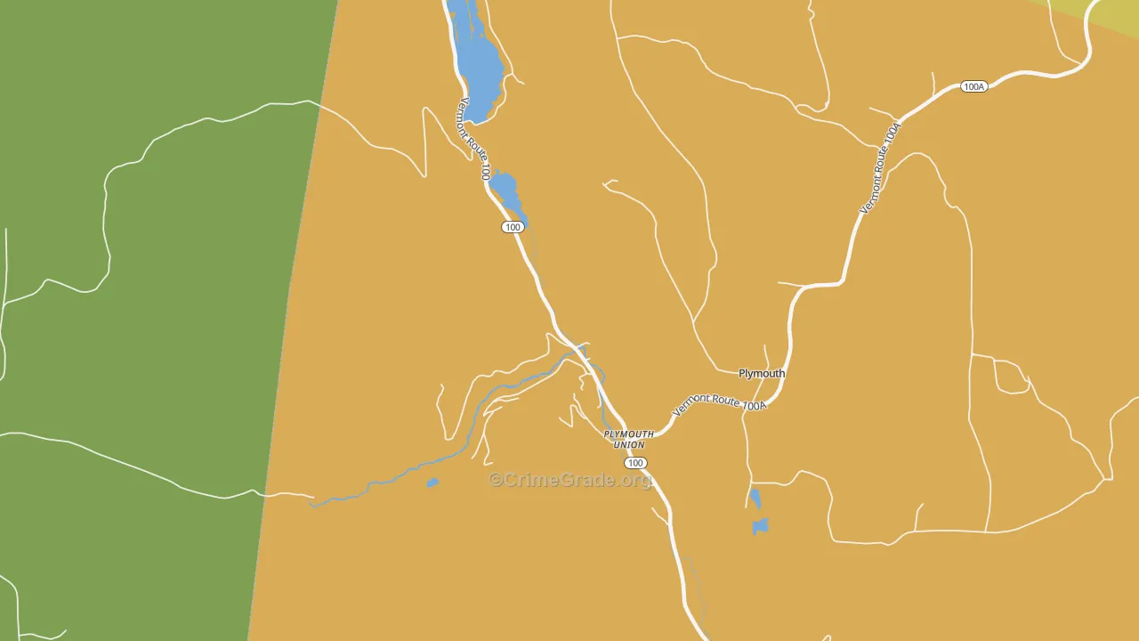 Plymouth Union, VT Map of Vehicle Theft Rates