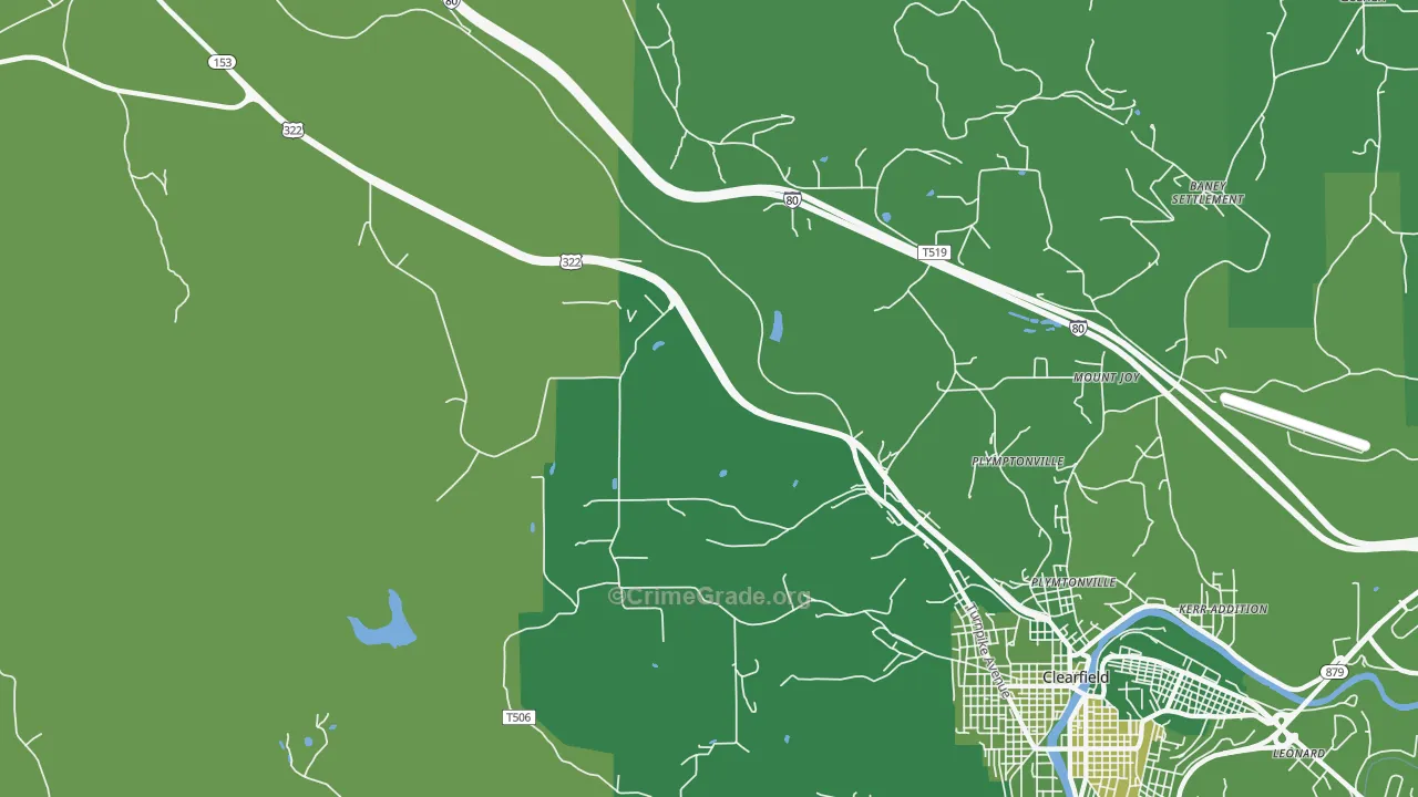 Plymptonville, PA Map of Vehicle Theft Rates