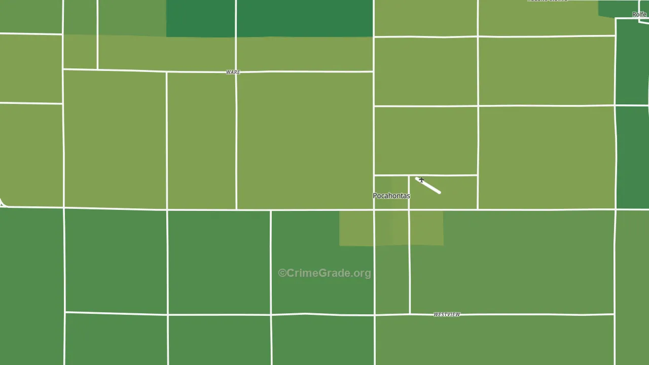 Pocahontas County, IA Map of Vehicle Theft Rates