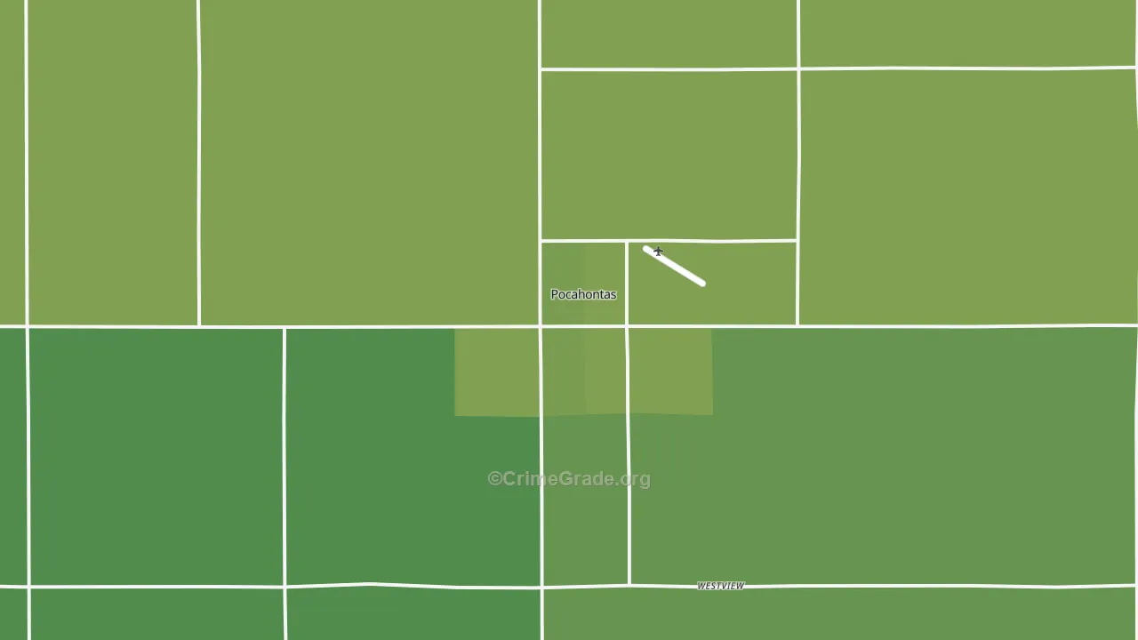 Pocahontas, IA Map of Vehicle Theft Rates
