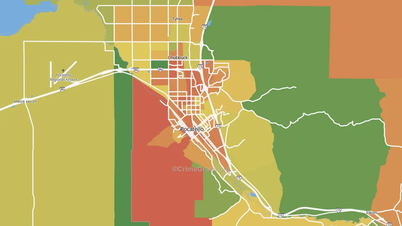 Pocatello, ID Map of Vehicle Theft Rates