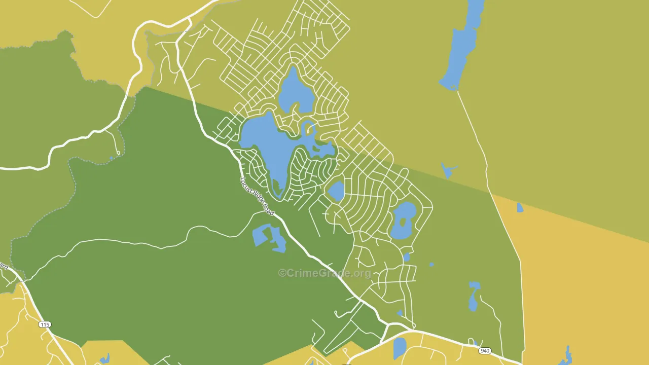 Pocono Lake, PA Map of Vehicle Theft Rates