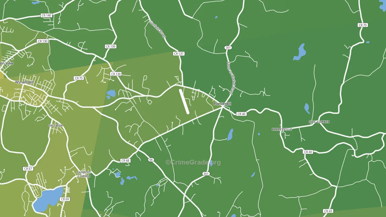 Poestenkill, NY Map of Vehicle Theft Rates
