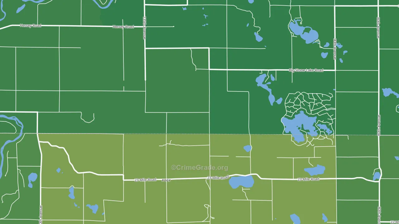 Pogy, MI Map of Vehicle Theft Rates