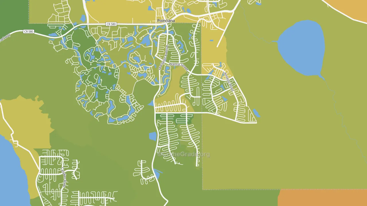 Poinciana-Village 3, Poinciana, FL Map of Vehicle Theft Rates