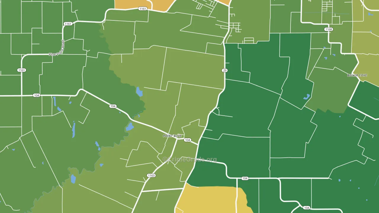 Point Blue, LA Map of Vehicle Theft Rates