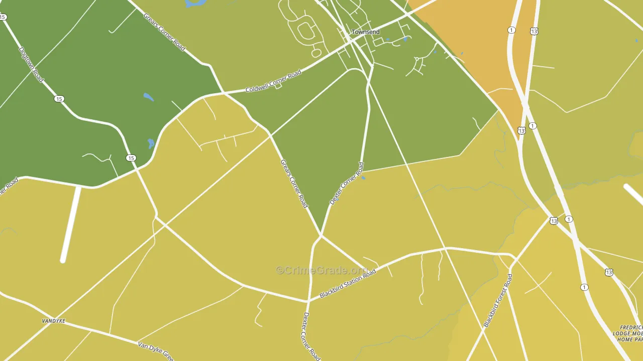 Point Breeze, DE Map of Vehicle Theft Rates