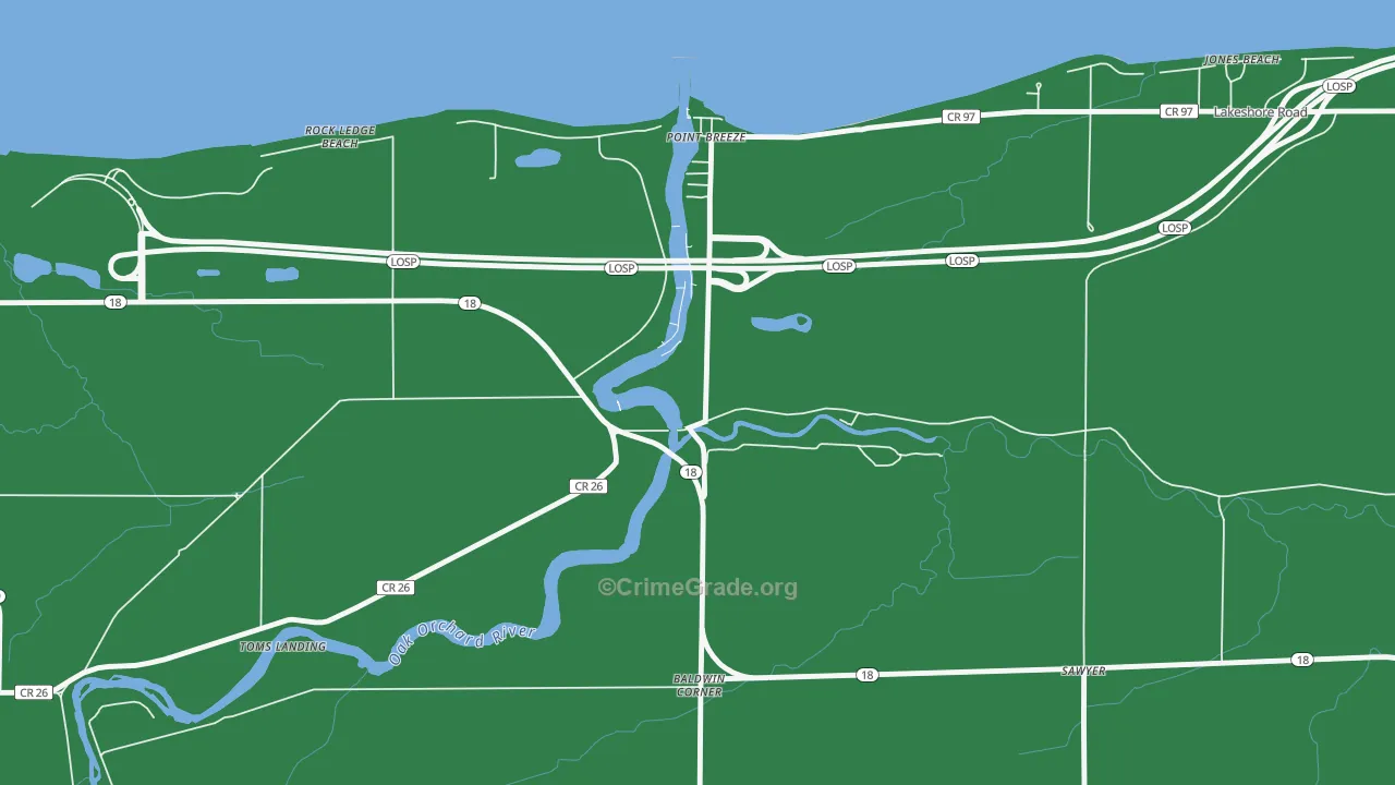Point Breeze, NY Map of Vehicle Theft Rates