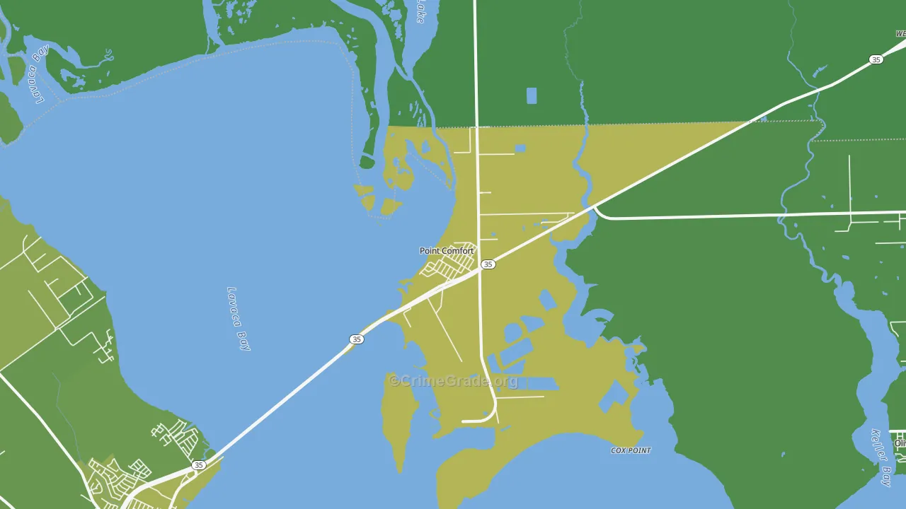 Point Comfort, TX Map of Vehicle Theft Rates