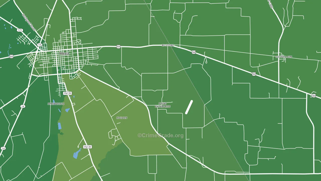Point Enterprise, TX Map of Vehicle Theft Rates