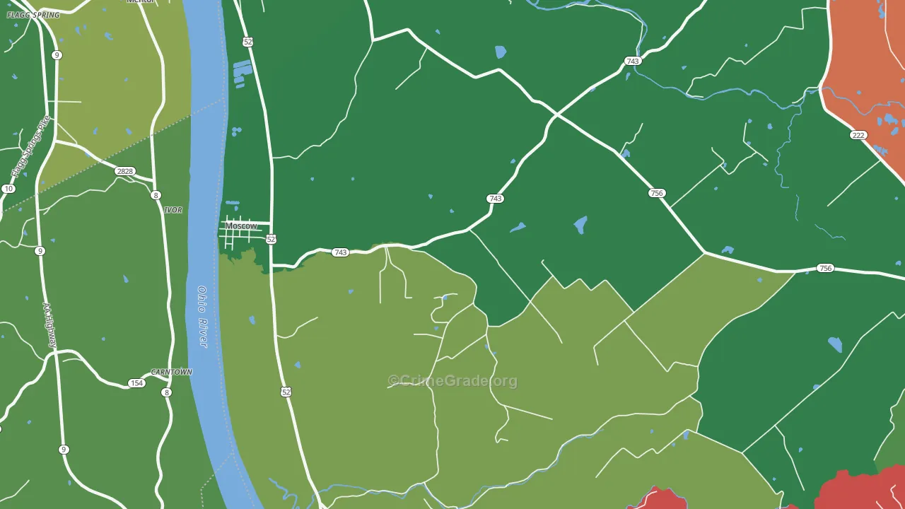 Point Isabel, OH Map of Vehicle Theft Rates