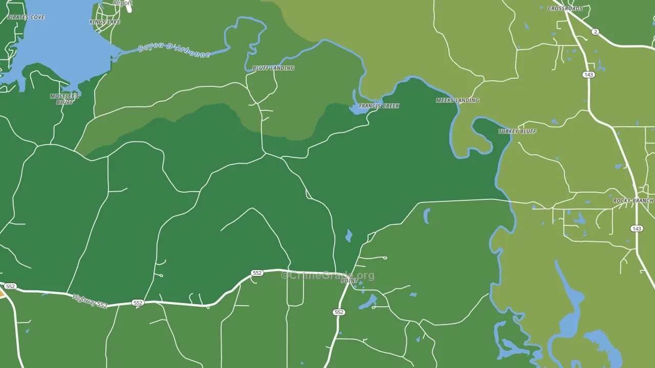 Point, LA Map of Vehicle Theft Rates