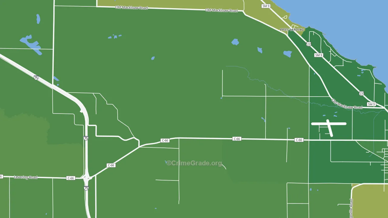 Point Nipigon, MI Map of Vehicle Theft Rates