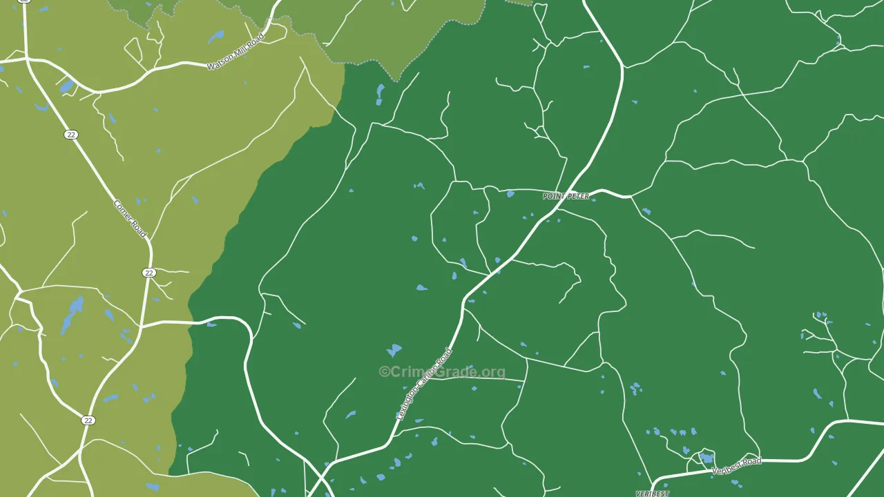 Point Peter, GA Map of Vehicle Theft Rates