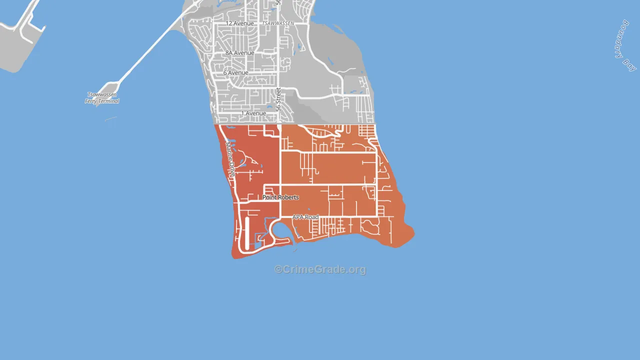 Point Roberts, WA Map of Vehicle Theft Rates