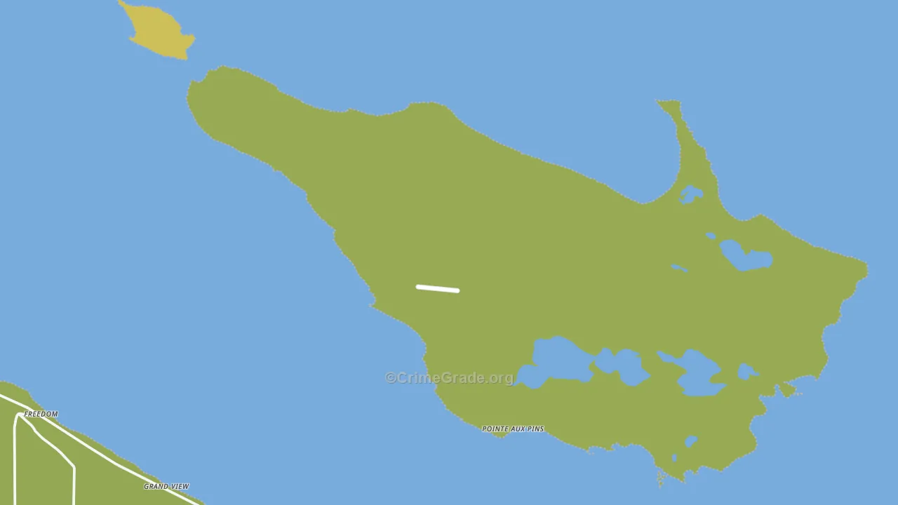 Pointe Aux Pins, MI Map of Vehicle Theft Rates