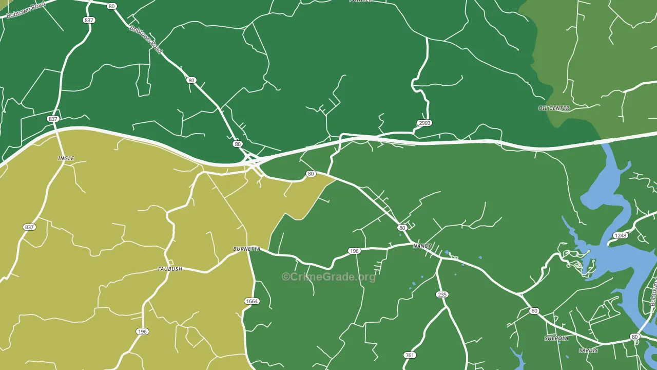 Pointer, KY Map of Vehicle Theft Rates