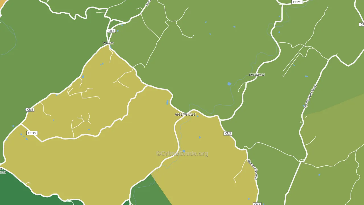 Points, WV Map of Vehicle Theft Rates