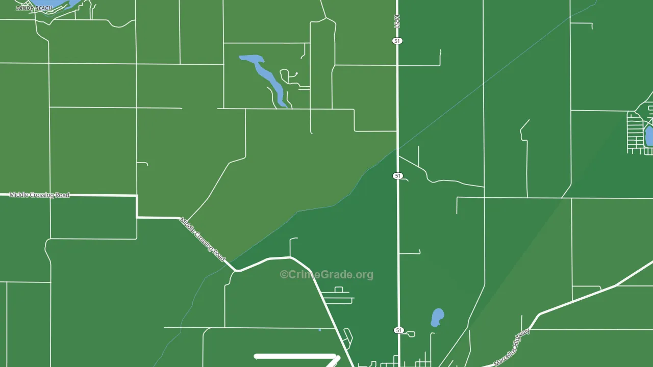 Pokagon, MI Map of Vehicle Theft Rates