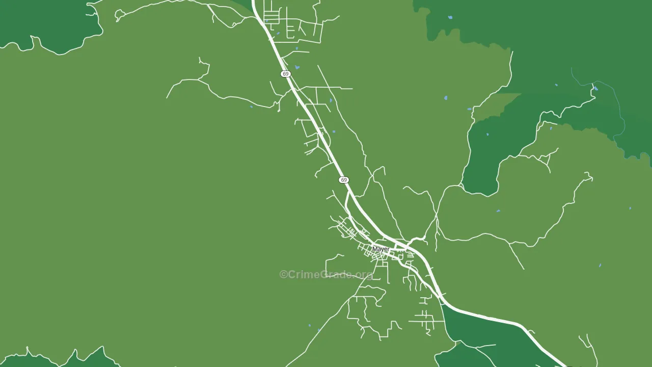 Poland Junction, AZ Map of Vehicle Theft Rates