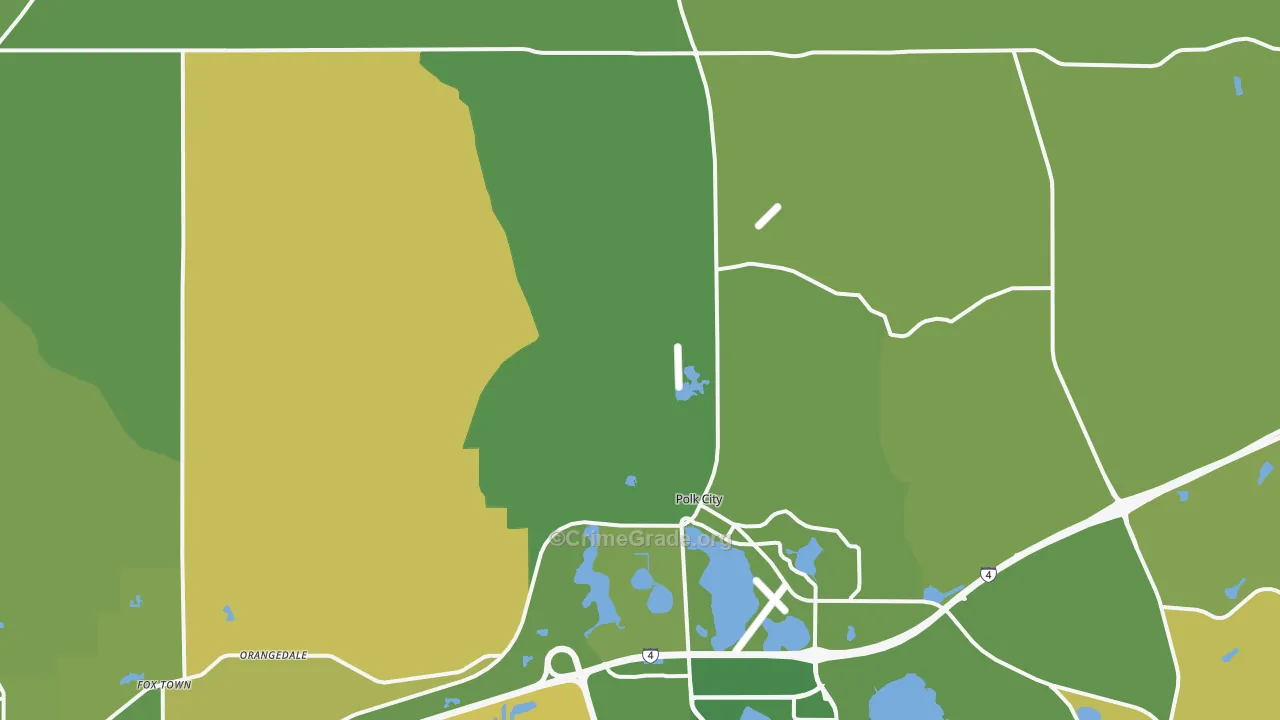 Polk City, FL Map of Vehicle Theft Rates