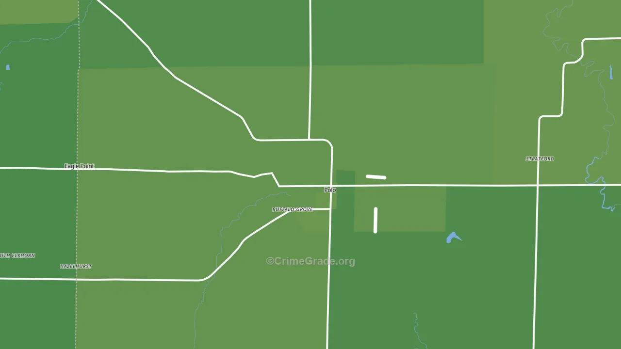 Polo, IL Map of Vehicle Theft Rates
