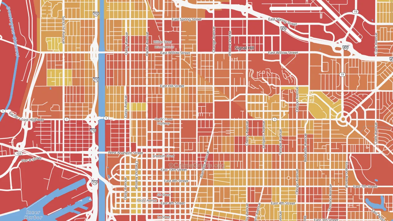 Poly High District, Long Beach, CA Map of Vehicle Theft Rates