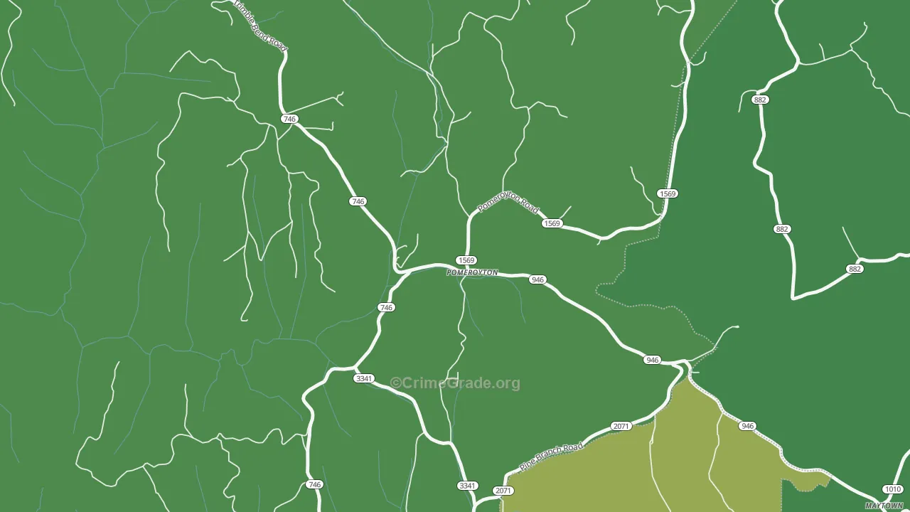 Pomeroyton, KY Map of Vehicle Theft Rates