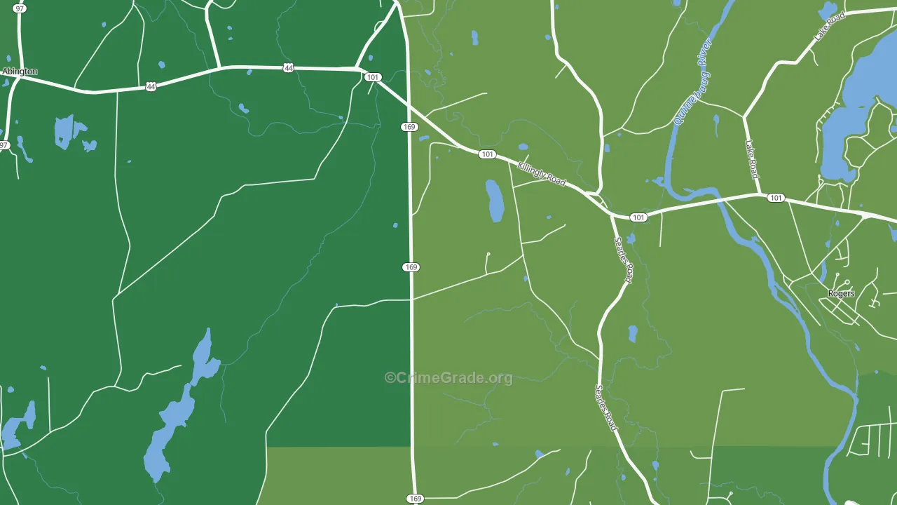 Pomfret Landing, CT Map of Vehicle Theft Rates