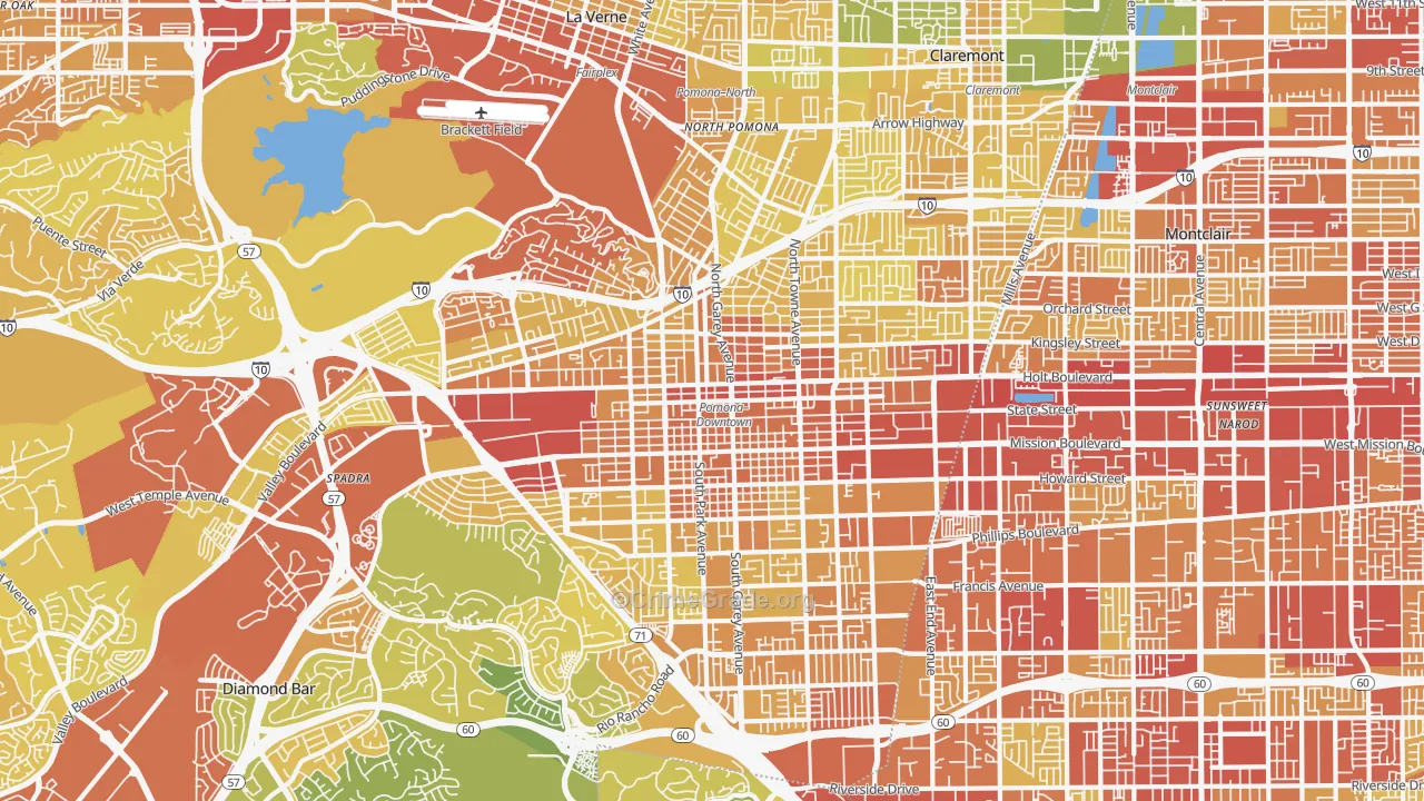 Pomona, CA Map of Vehicle Theft Rates