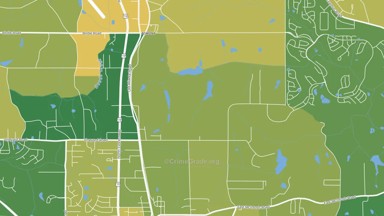 Pomona, GA Map of Vehicle Theft Rates