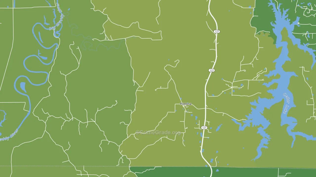 Pomona, IL Map of Vehicle Theft Rates