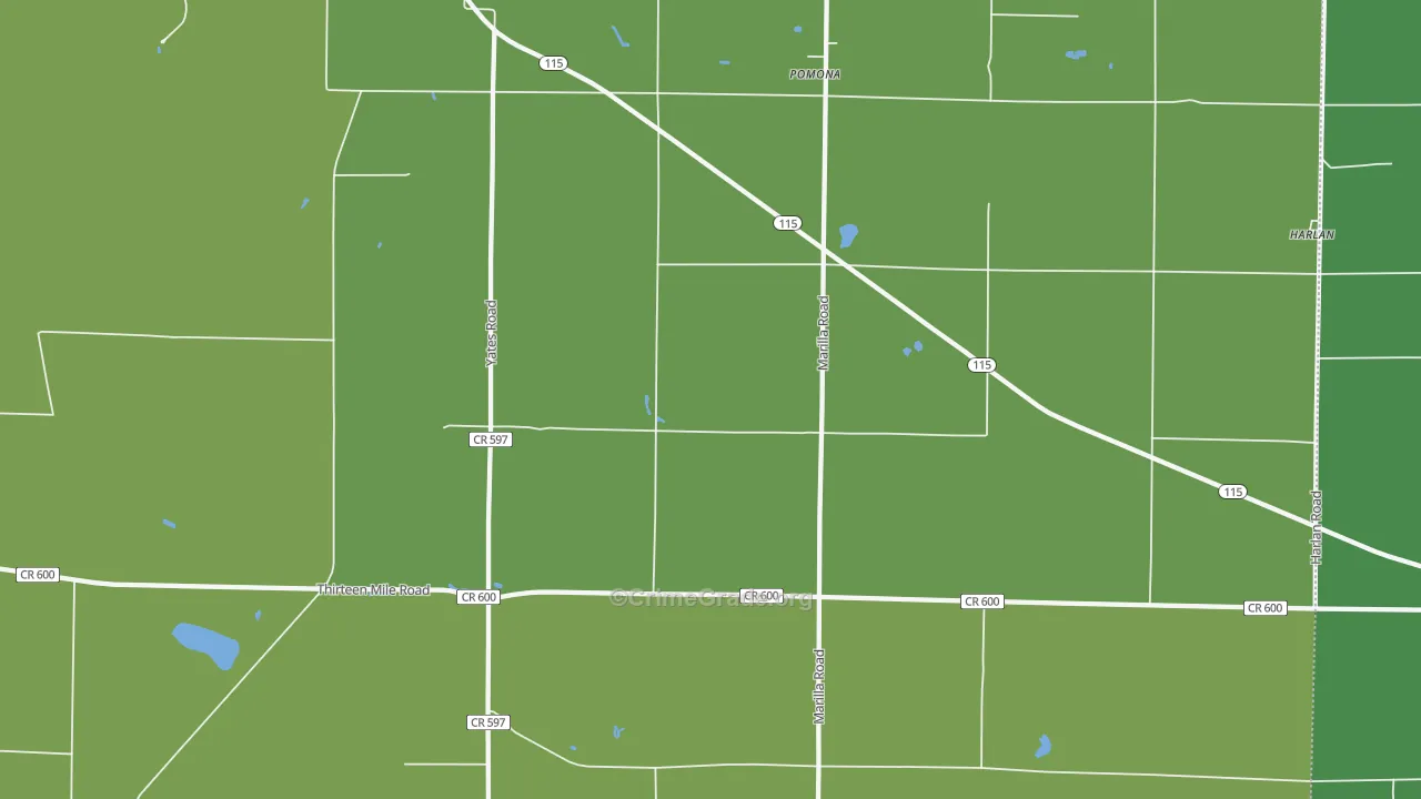 Pomona, MI Map of Vehicle Theft Rates